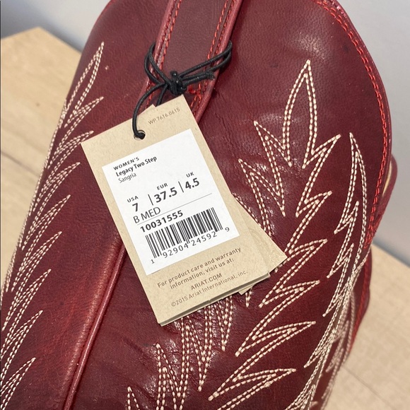 Red Leather Cowboy Boots by Ariat - Picture 4 of 5